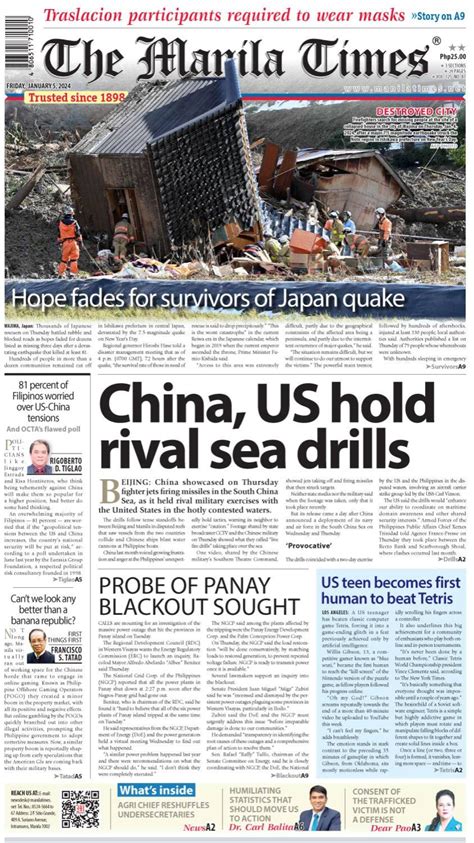 CLIPPINGS FOR TODAY AUGUST 30, 2024 A. MANILA .